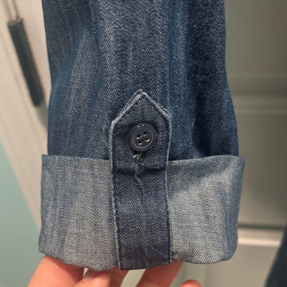 LOFT Indigo Denim Button-Up Dress - Picture 4 of 4
